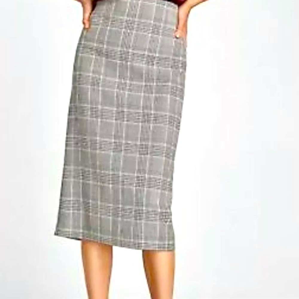 Zara High Waisted Plaid Pencil Skirt